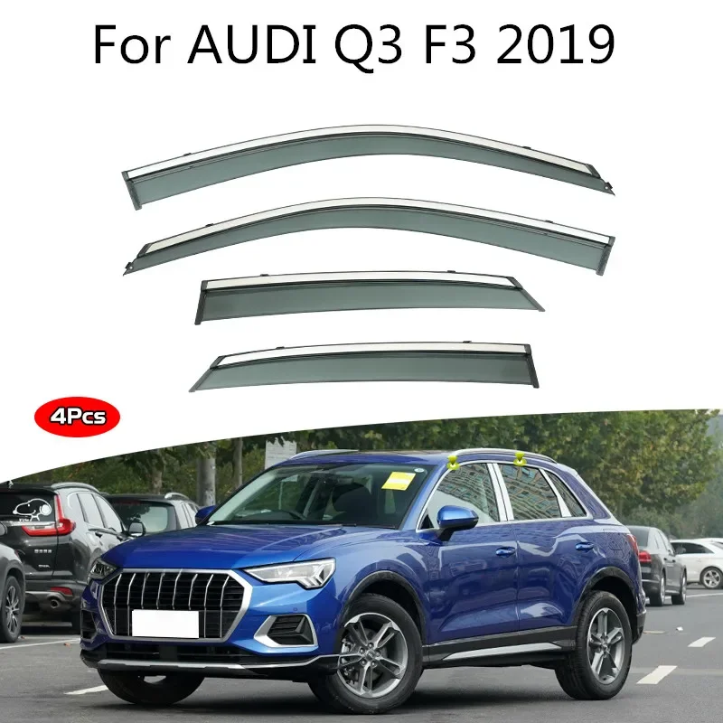 Фото Лобовое стекло для Audi Q3 2019-2022, аксессуары, оконный козырек, защита от атмосферных воздействий, дверной козырек, вентиляционные шторы, дверной козырек, яркая полоса №2