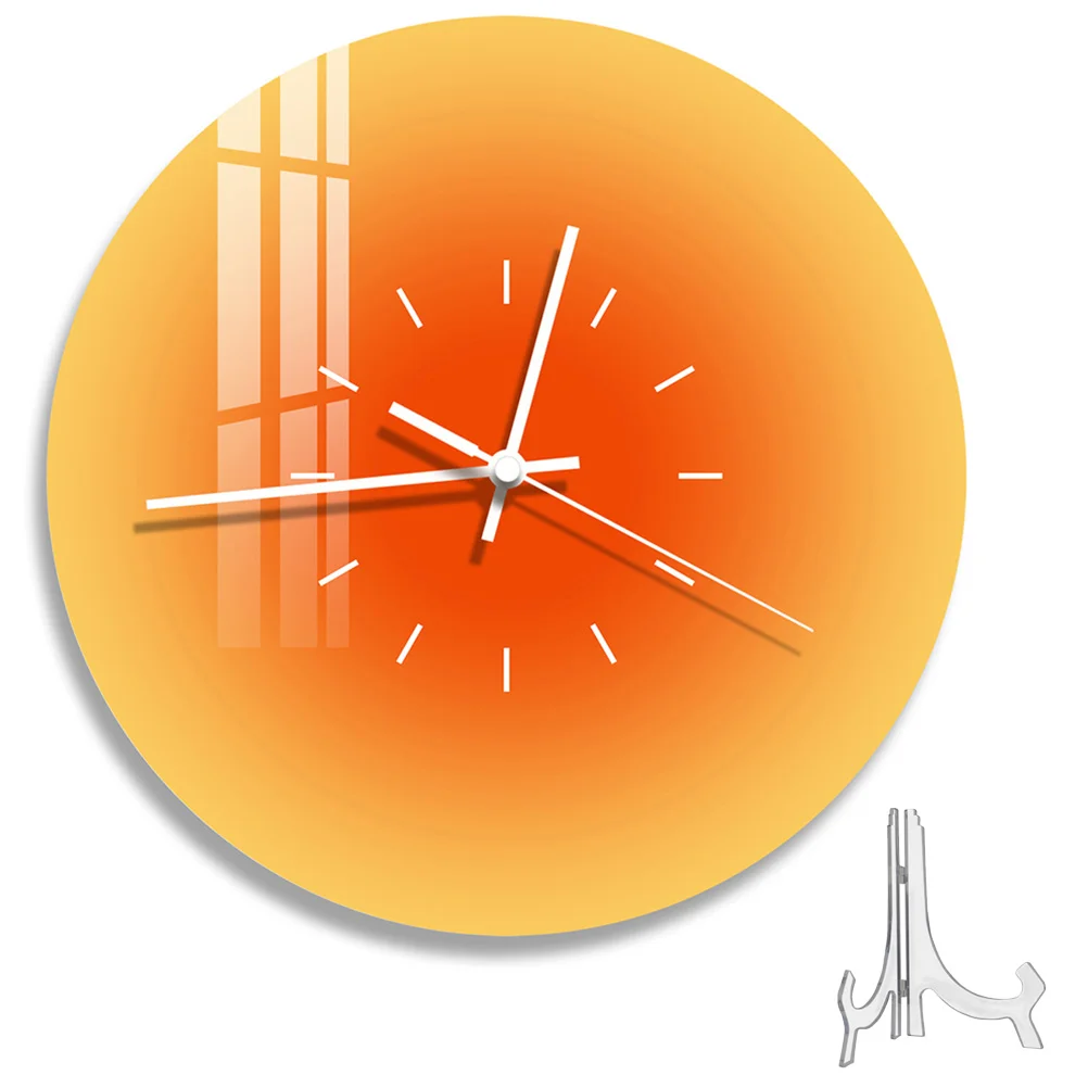 

Clock Hanging Wall Desk Decor Dual Purpose Delicate Bedroom Acrylic Decorative Office Round