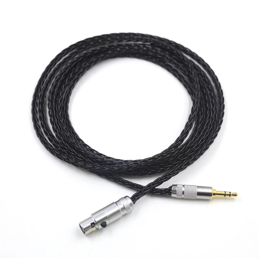 Cables negros para auriculares de Audio de 8 núcleos, Conector estéreo de 3,5mm a mini XLR para AK G Q701, K240S ,K271 ,K702 ,K141 ,K171, K712