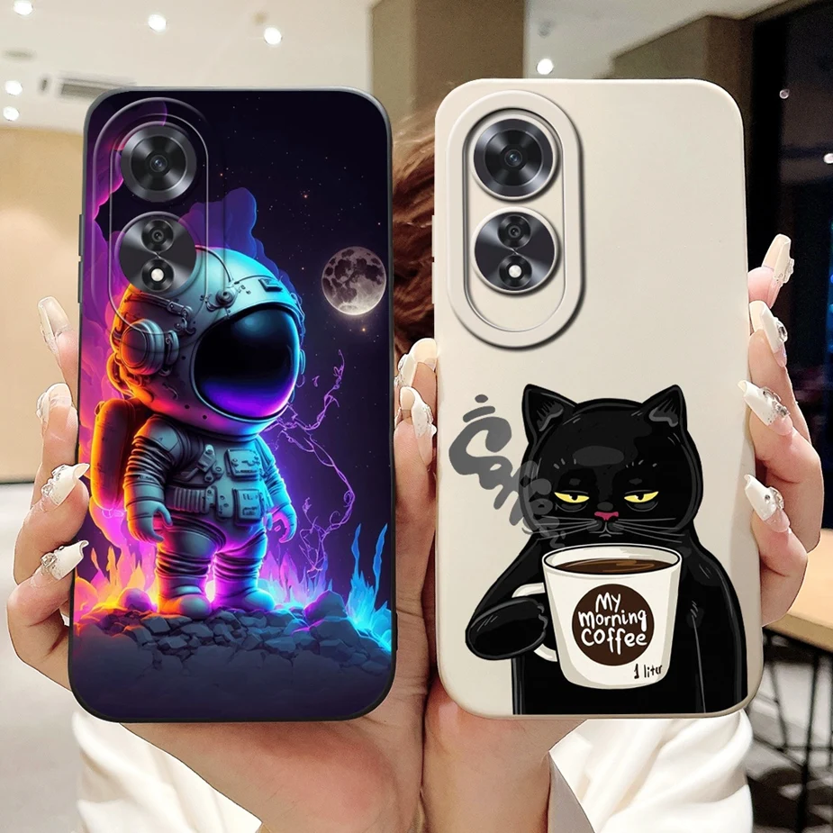 Cute Fashion Cartoon Cover For Oppo A60 4G Case CPH2631 Soft Silicone Phone Cases A 60 OppoA60 Fundas 6.67'' Bumper