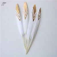 20pcs dipped shell gold duck feathers goose feathers for crafts 10 15cm4 6inch natural feather plumes for jewelry making decor