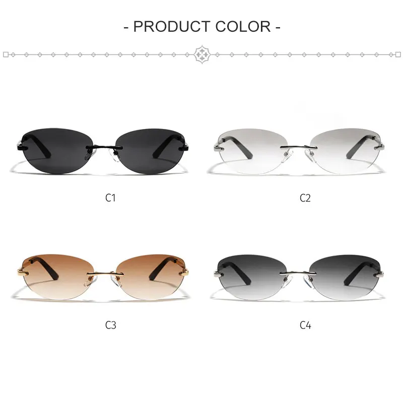 Мужские и женские очки без оправы HBK классические оранжевые солнцезащитные в