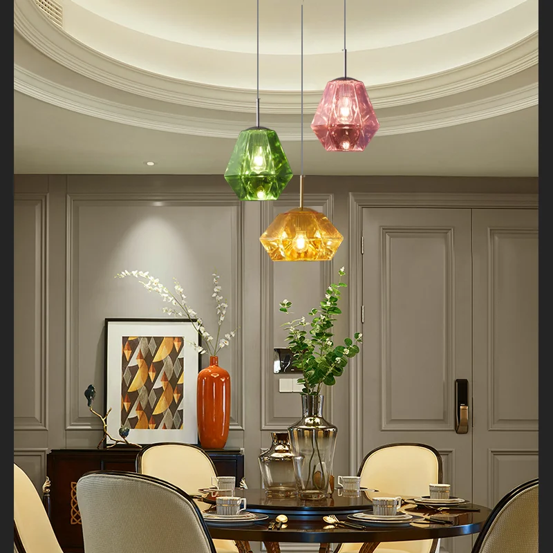 

Modern Diamond Lava LED Pendant Lights Nordic Indoor Lighting Living Room PVC Hanging Lamp Home Kitchen Decor Fixtures Luminaire