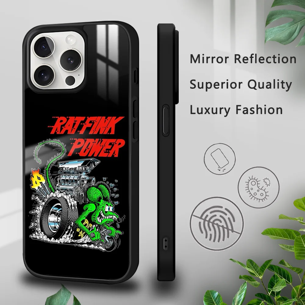Забавный Твердый чехол для телефона R-Rat F-Fink iPhone 16 15 14 13 12 11 Pro Xs Max Mini Plus Celulares