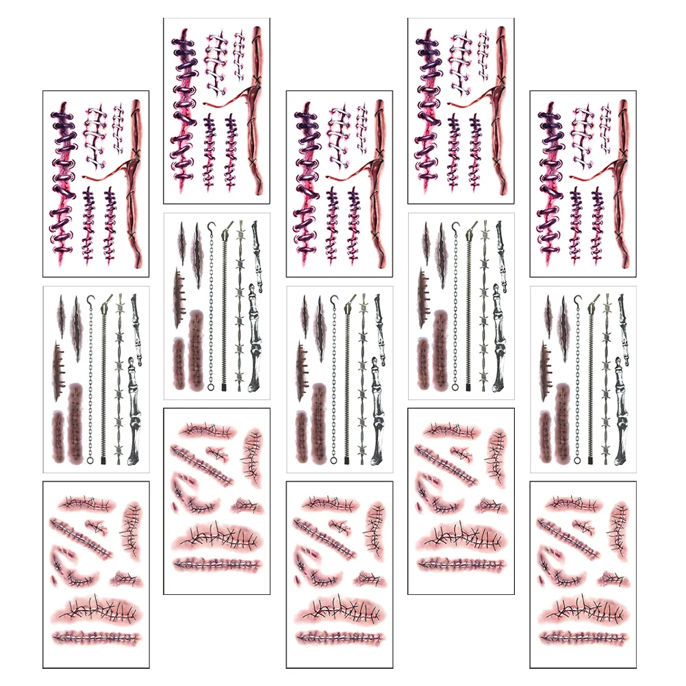 

30 листов, реалистичные наклейки для татуировок и ран