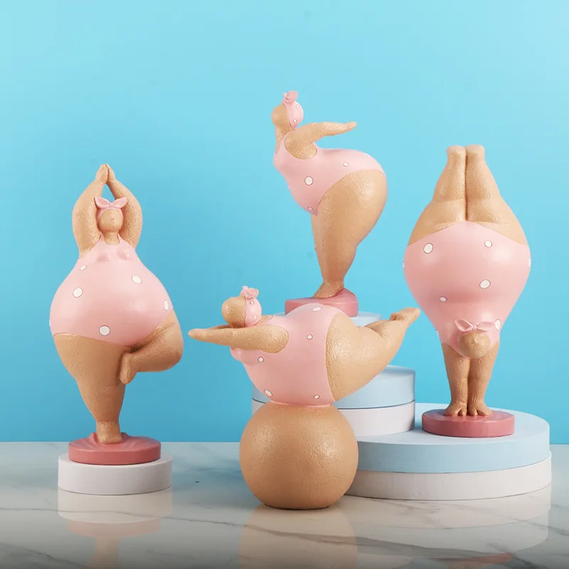 

Фигурки полных женщин, фигурка, статуя йоги, украшения, современные украшения для дома, полимерные художественные изделия