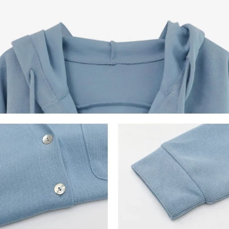 Женские весенние комплекты новейшие однотонные универсальные с капюшоном