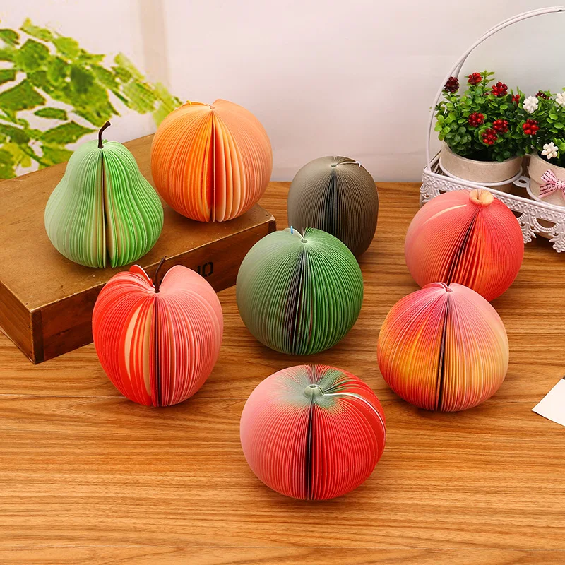 

135 Pages Red Apple Memo Pad Three-dimensional Creative Vegetable and Fruit Cute and Special-shaped Convenient Message Note Book