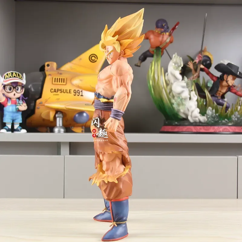 Фото Фигурка Сон Гоку 31 см, модель Dragon Ball Z, коллекционная статуэтка DBZ SSJ, игрушка, аниме, Супер Сайян, коллекция GK, украшение, подарок №4