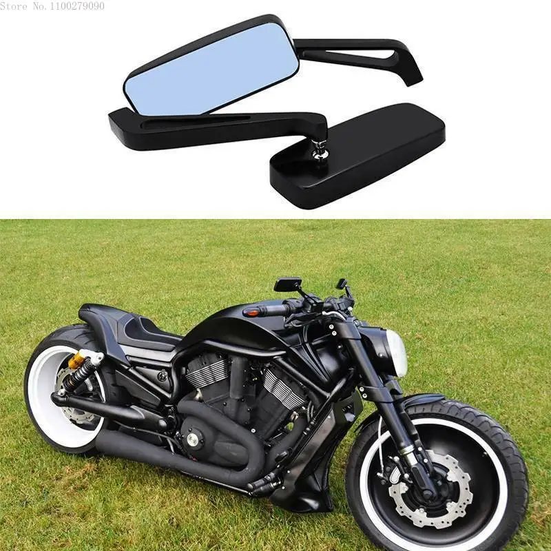 Metal Motorcycle Rearview Mirror 8mm 10mm Aluminum Alloy Reflector Blue Glass Back View Mirrors Metal Motorcycle Accessories B