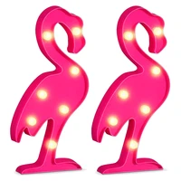 2pcs mini flamingo led night light flamingos night lamp battery powered flamingo table lights for home kids room birthday gift