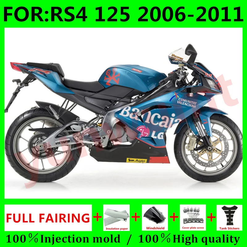 

Новый комплект обтекателей для мотоцикла ABS Подходит для модели RSV125 R RSV RS 125 2006 2007 2008 2009 2010 RS125 обтекатель синий черный