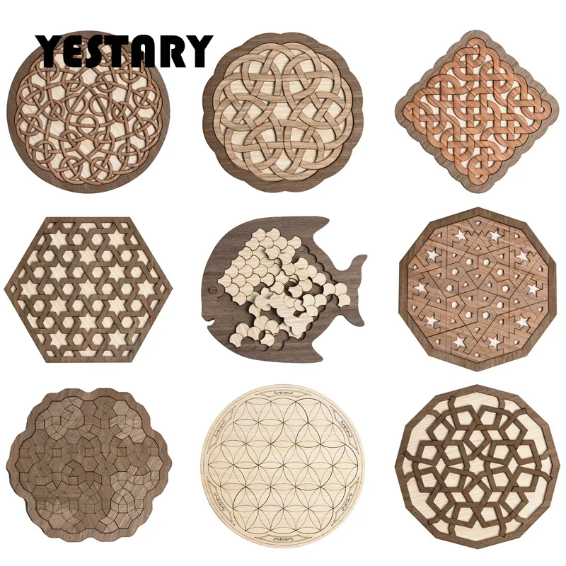 

YESTARY 3D Wooden Puzzle Toys Brain Tease Jigsaw Puzzle Toys IQ Board Games High Difficulty Tangram Puzzle Toys For Adults Gifts