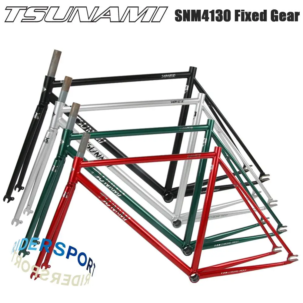 

TSUNAMI Fixed Gear Bicycle Frameset SNM4130 700C x 52cm Chrome-Molybdenum Steel Racing Track Bike Fixie Frame Track Frame