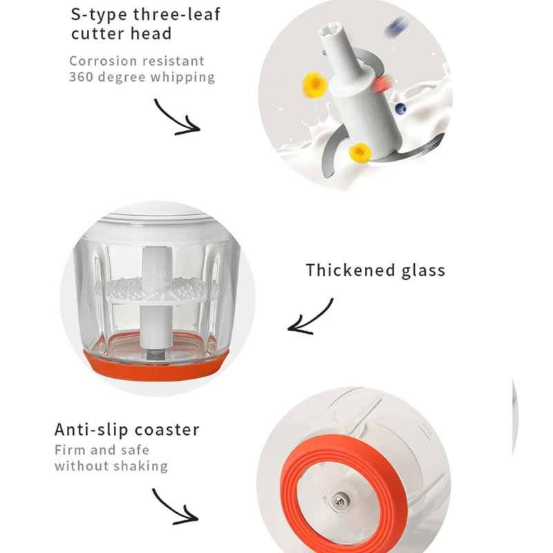 

Портативный Электрический блендер для сока, перезаряжаемый через USB мини-миксер для фруктов, соковыжималка для фруктов, устройство для приг...