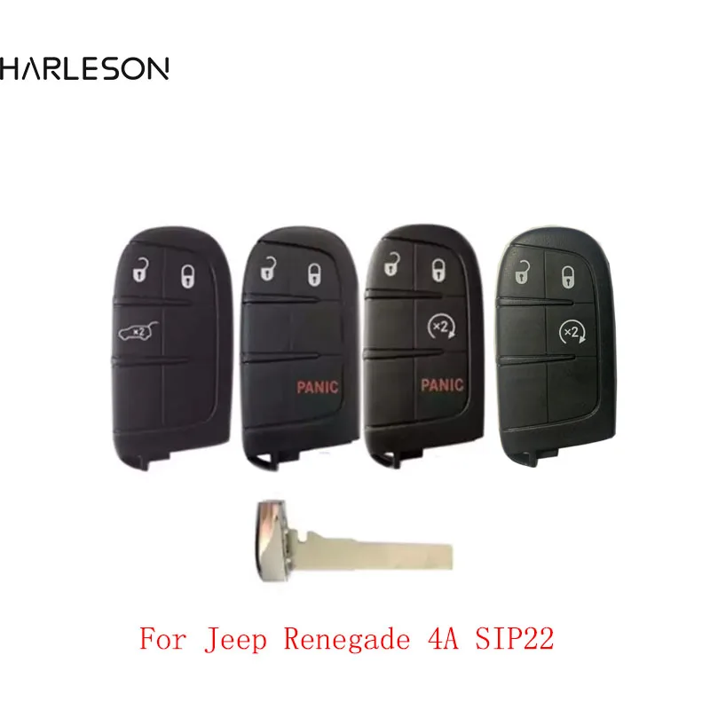 Llave de Control remoto inteligente 2/3/4BTN Original/mercado de accesorios, 433mhz, Chip 4A, entrada sin llave SIP22 para Jeep Renegade M3N-40821302