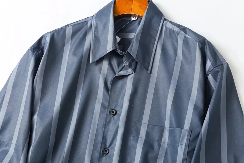 Jenny&Dave  England Style Fashion Simple Striped Loose Short Sleeve Casual Shirt Man Summer Blouse Man Tops