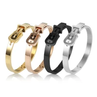 eu and south korea trendy fashion titanium steel bracelet creative new belt buckle stainless steel bracelet