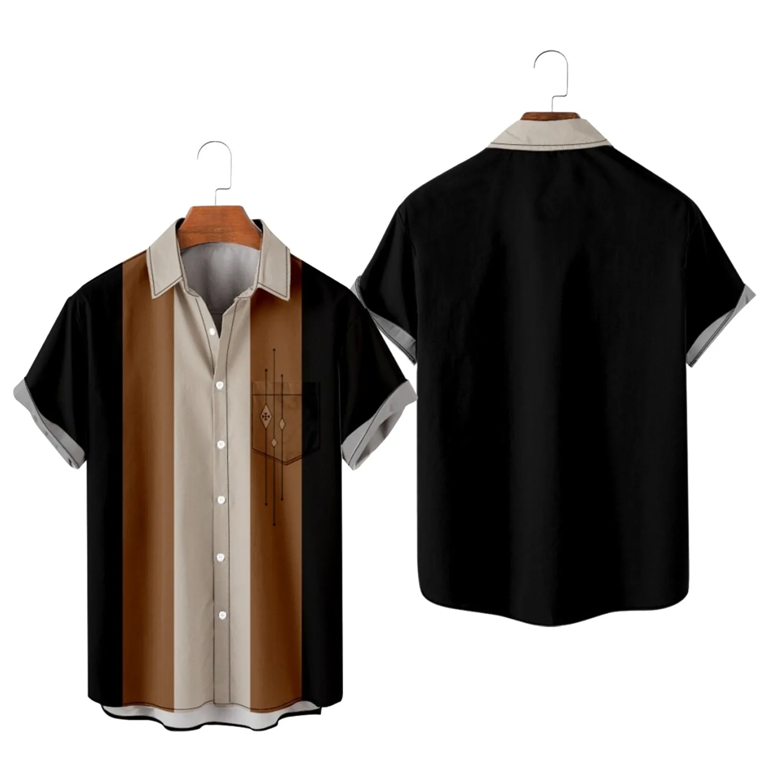 

Гавайская Мужская рубашка с коротким рукавом, Пляжная блуза с принтом s, на пуговицах, Простая рубашка с длинным рукавом