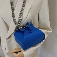 super cute mini crossbody messenger box designer 2022 trendy pu leather brand thick chain straps shoulder side bag for women pur