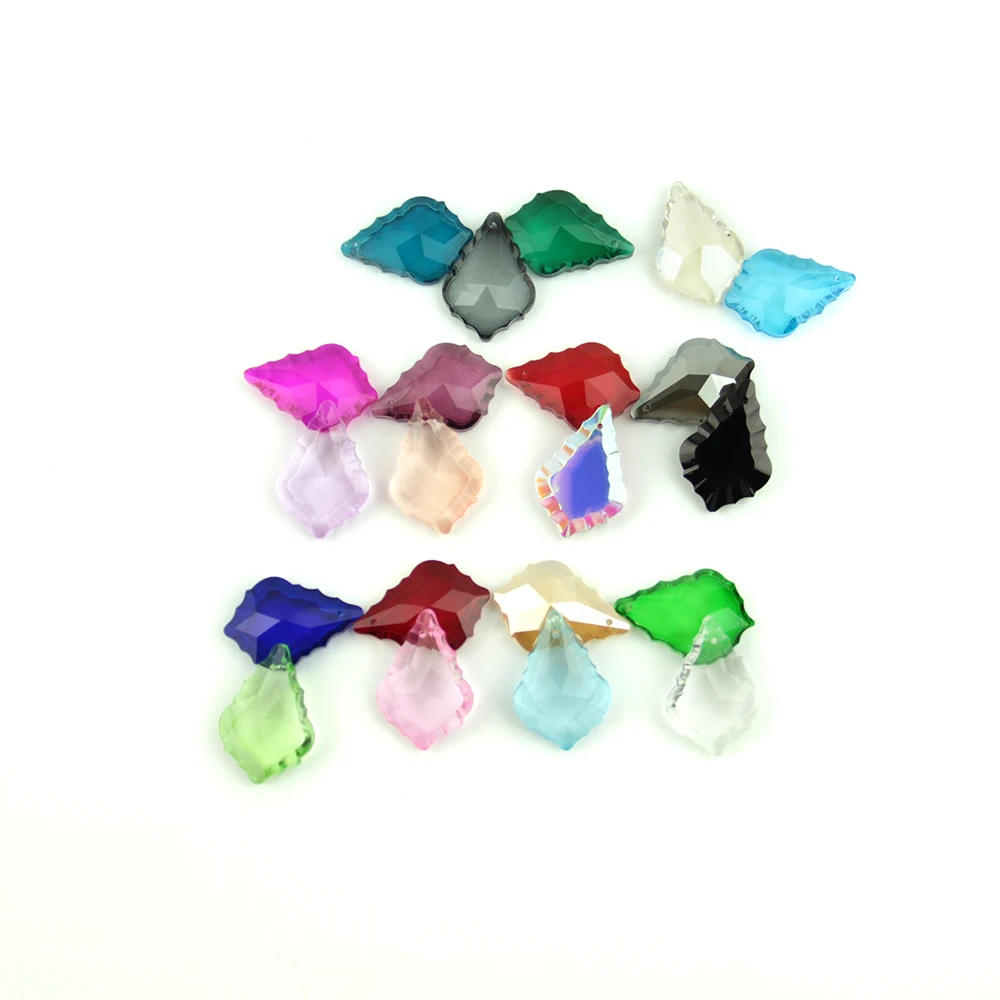 

5PCS 38mm Colorful Maple Leaf K9 Crystal Glass Prisms Pendant SunCatcher Lamp Lighting Chandelier Parts Hanging Home Decor