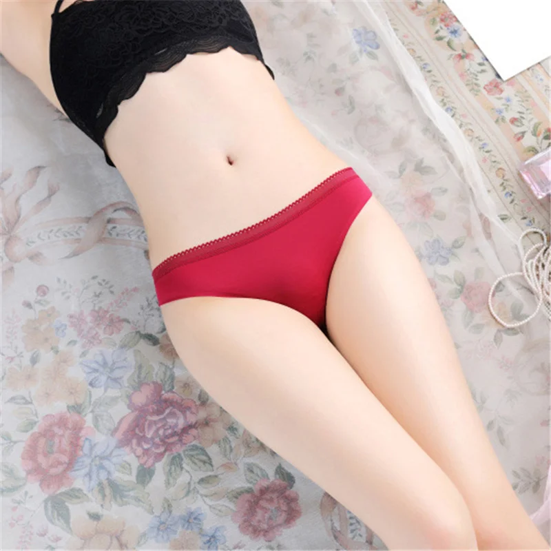 

sexy lingerie ropa mujer underwear women lenceria panties tanga thong Solid color Ice silk One piece Comfortable Breathable