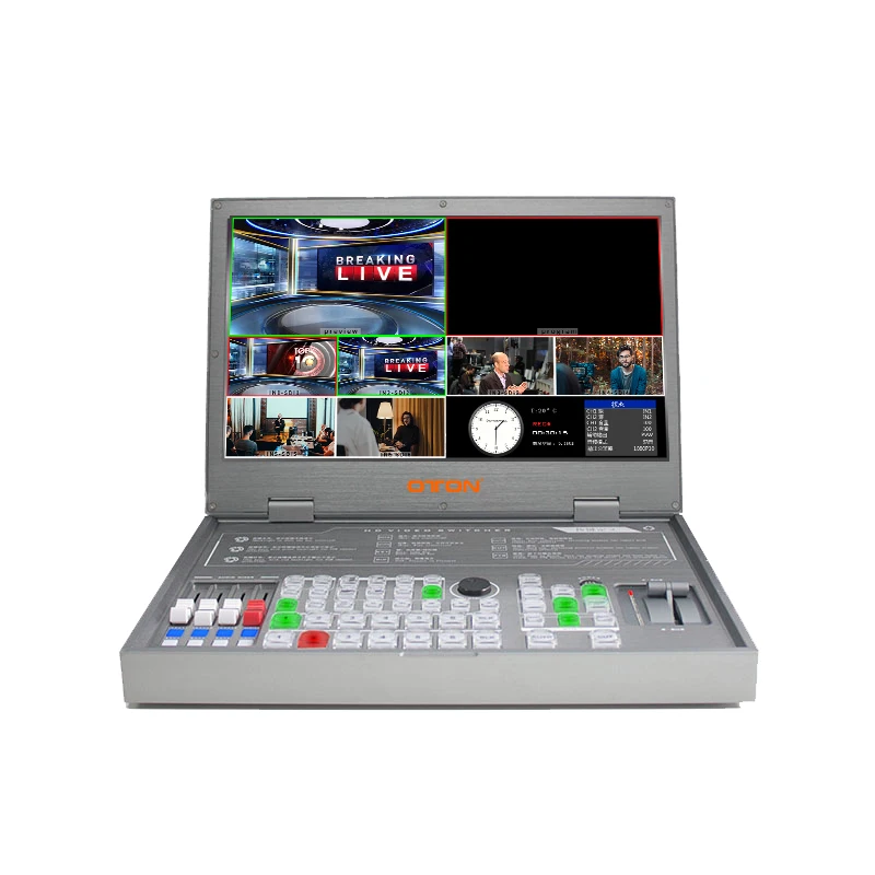 

Devicewell HDS9101 4K HDMI SDI USB DVI Live Streaming Video Mixer Switcher with Chroma Luma Key for Virtual Productiono