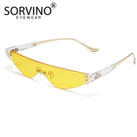 sorvino retro small cat eye men sunglasses shades for women luxury brand designer rimless mirror clear cateye sun glasses p322