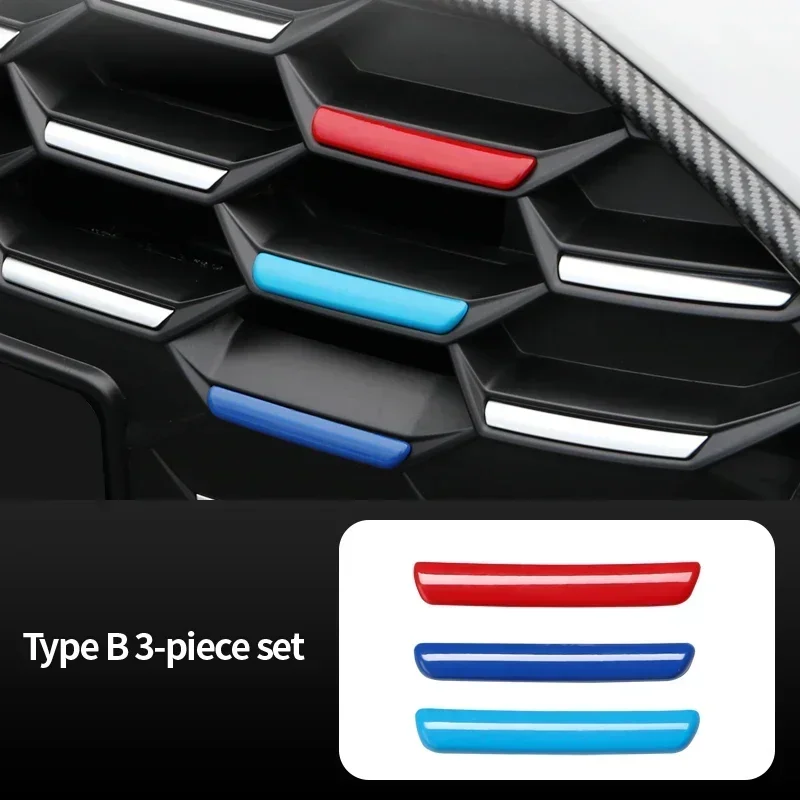 Для Audi A3 8Y 2023 2022 2021 передняя решетка автомобиля в полоску, чехлы в сетку в полоску, зажим для автоспорта, декоративные наклейки, Стайлинг