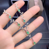 new exquisite 100 natural emerald neck simple temperament s925 silver plated clavicle chain niche design necklace for ladies