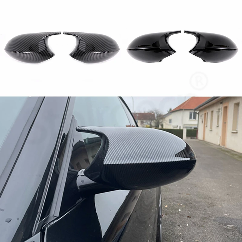 2xMirror Cover E90 Car Side Door Rearview Side Mirror Cover Cap For BMW E90 E91 2005-2007 E92 E93 2006-2009 M3 Style E80 E81 E87