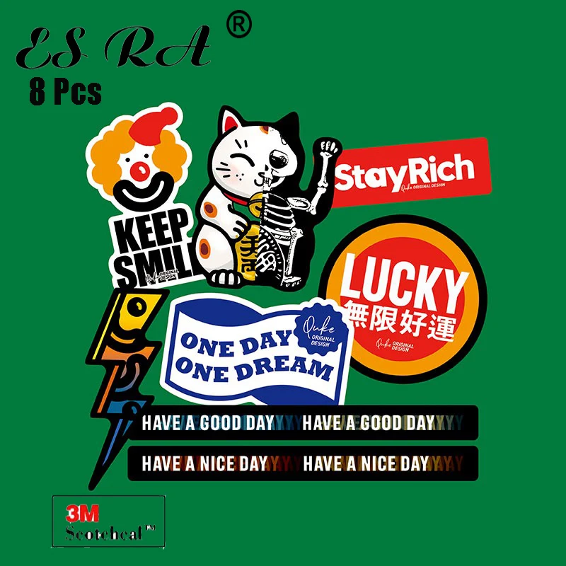 

8 Pcs/Set Motor Decals Car Stickers Storage Decoration Laptop Pegatinas Waterproof for Skateboard Laptop Bicycle Pitcher