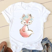 women short sleeve floral animal sweet 90s graphic tee t shirts female ladies fashion casual clothing summer tshirt clothes