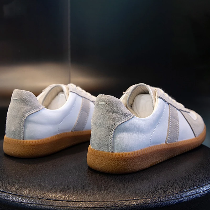 2023 New Genuine Leather Women Sneakers Ladies Moral Training Shoes Casual Spring Flat Shoes Woman soft sole Vintage style