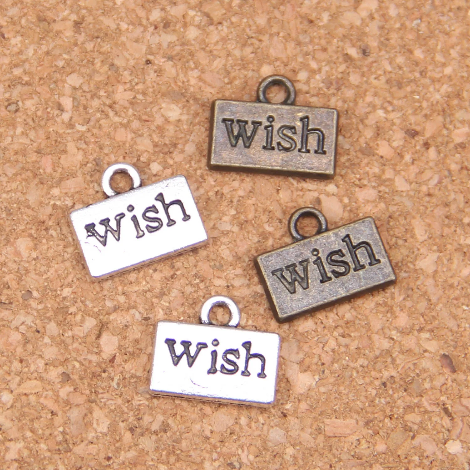 

108pcs Charms plates wish 13x11mm Antique Pendants,Vintage Tibetan Silver Jewelry,DIY for bracelet necklace