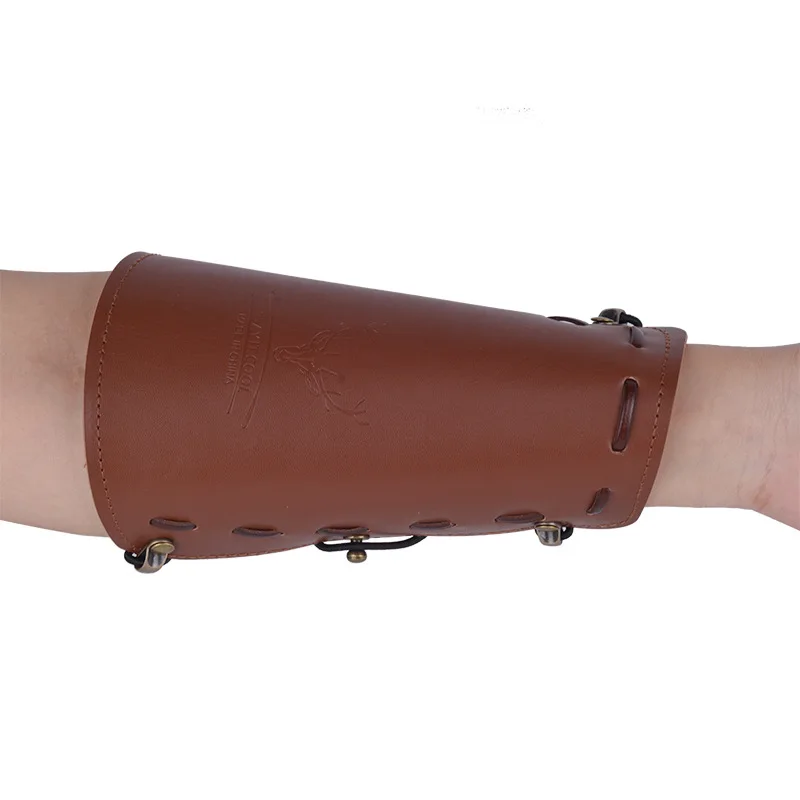 Cow Leather Arm Guard For Recurve Bow And Compound Bow Cowhide Genuine Leather Adjustable Archery Arm Guard