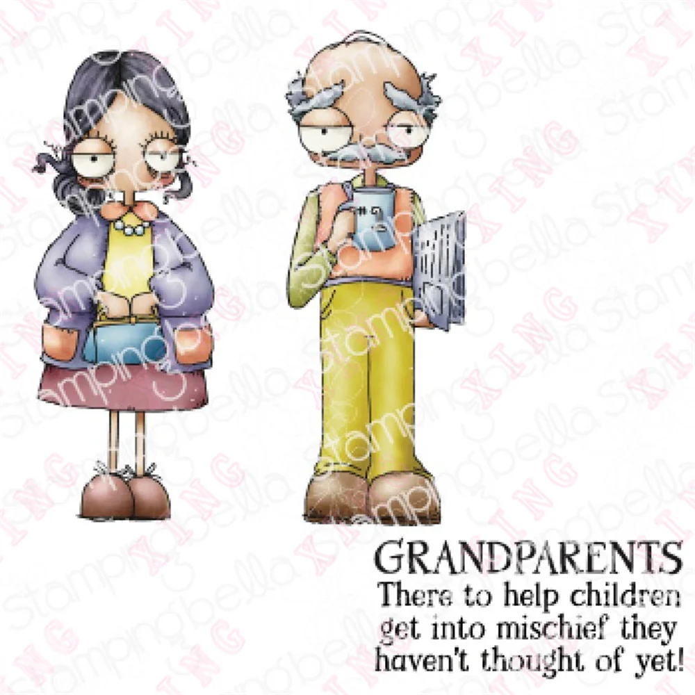 

Scrapbook Decoration Embossing Molds Oddball Grandparents Metal Cutting Dies Diy Gift Card Handmade Craft Clear Silicone Stamps