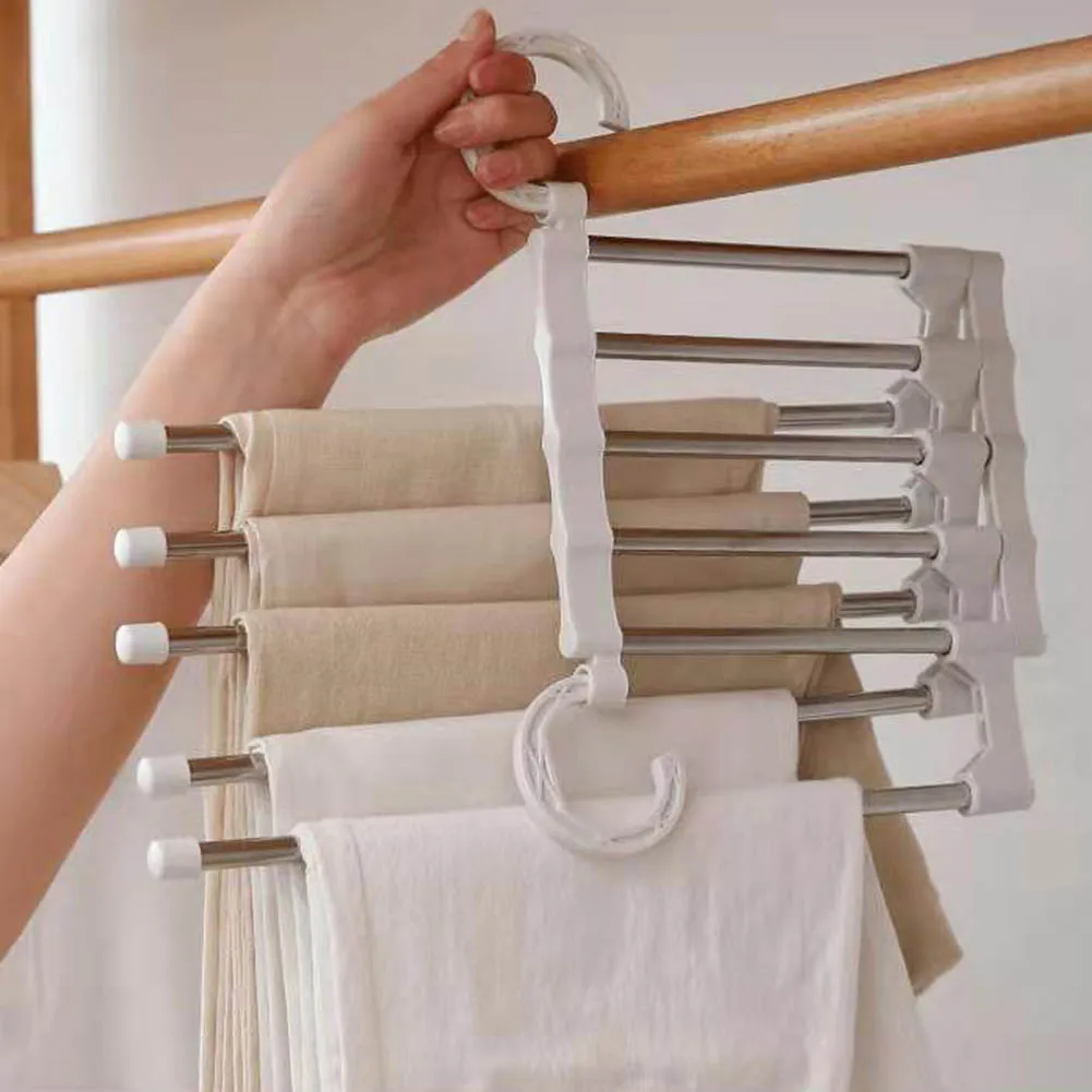 

5 Layers Pants Hangers Holders Trousers Hanger Storage Rack Clothes Hanger Wardrobe Closet Organization Clothing Hangers