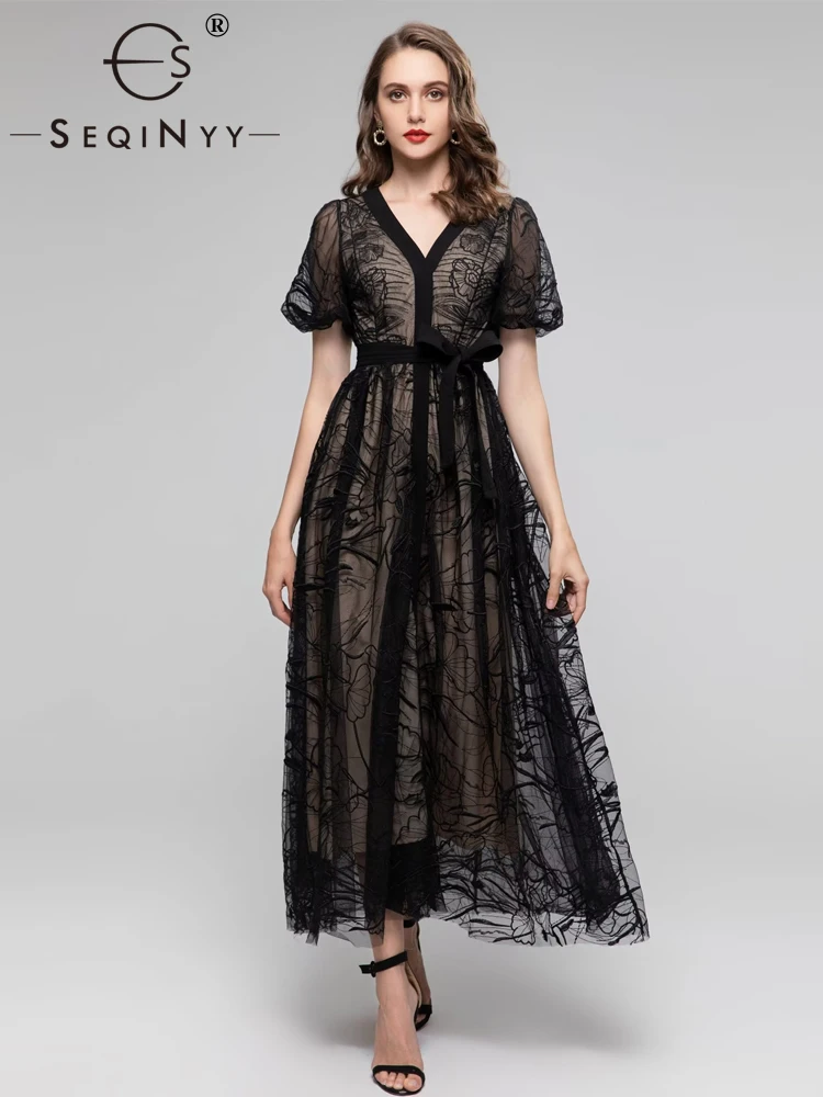 

Женское платье-миди с цветочной вышивкой, в стиле High Street