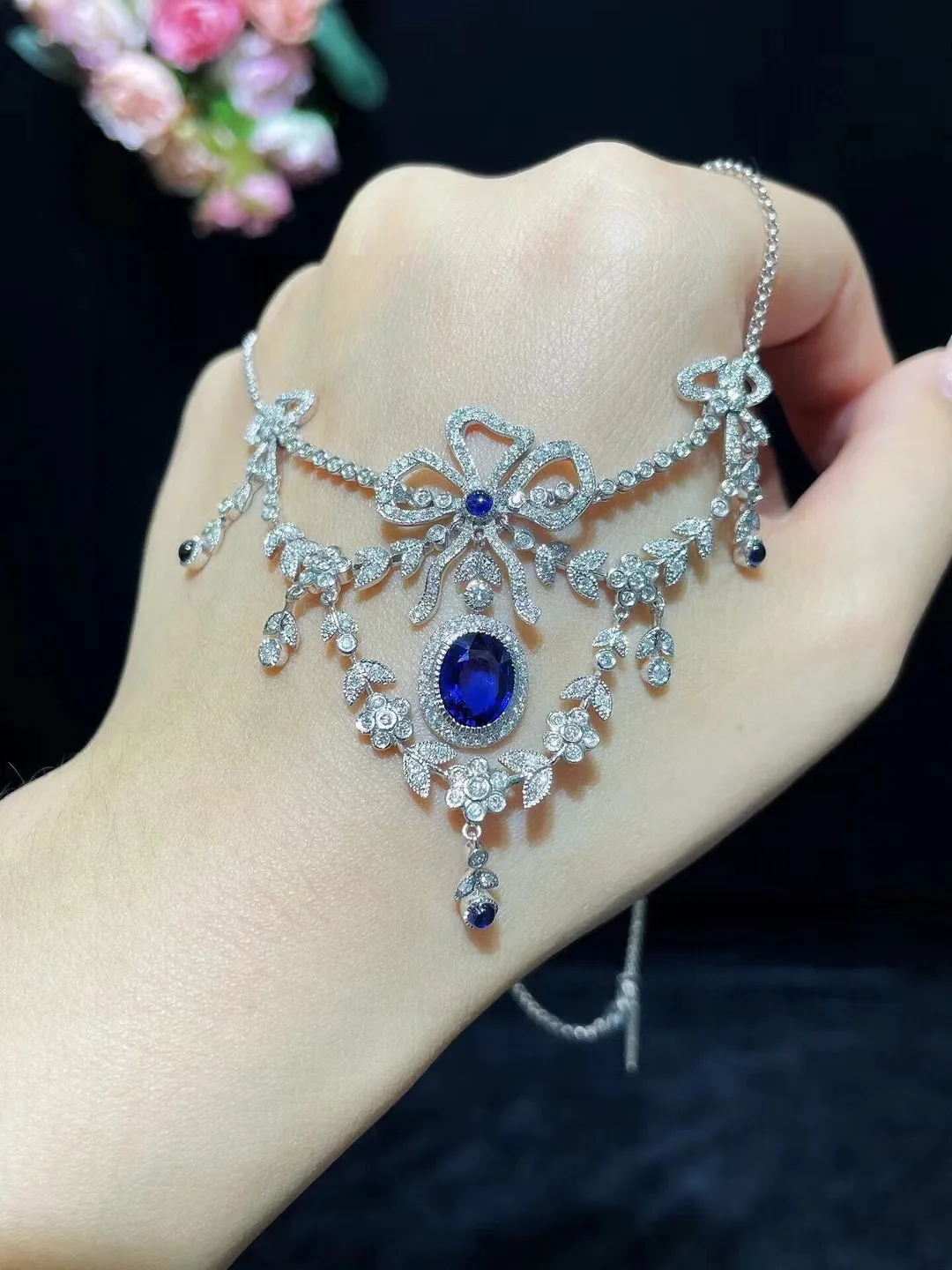 Оригинальные ювелирные изделия бриллиантовое ожерелье из 18-каратного белого