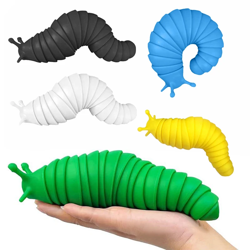 

Fingertip Slug Toys Relieve Stress Articulated 3D Printed Simulation Slug Fidget Sensory Decompression Toy For Children Aldult