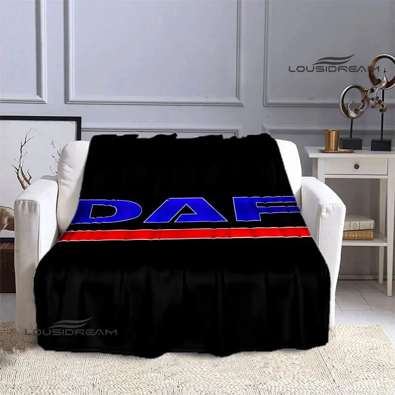 

DAF truck logo print blanket warm flannel soft and comfortable fashion decorative blanket home travel blanket birthday gift