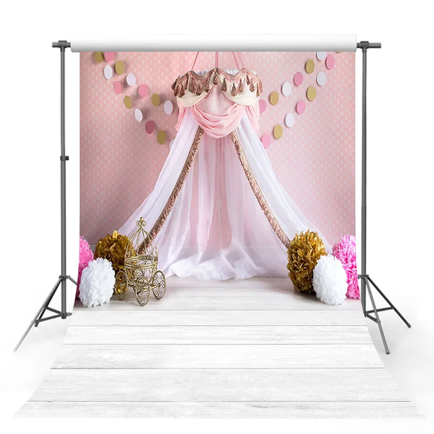

Фотофон Mehofond розовая палатка бумажные цветы принцесса девушка 1-й день рождения торт разбивать Декор фоны фотостудия