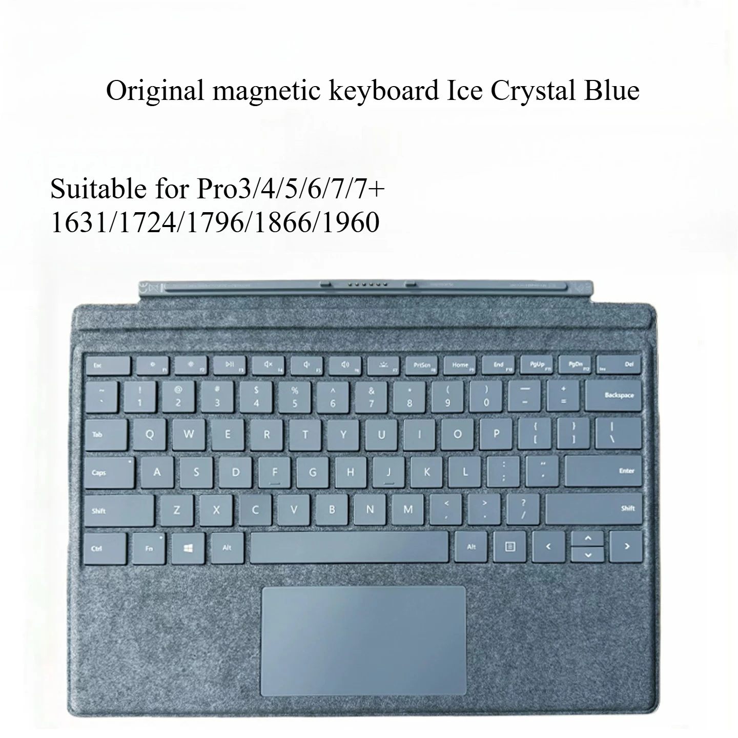 Фото Подходит для Microsoft Surface Pro3/4/5/6/7/7, оригинальная магнитная клавиатура Ice Crystal Blue, модели 1724/1796/1866/1960 №1