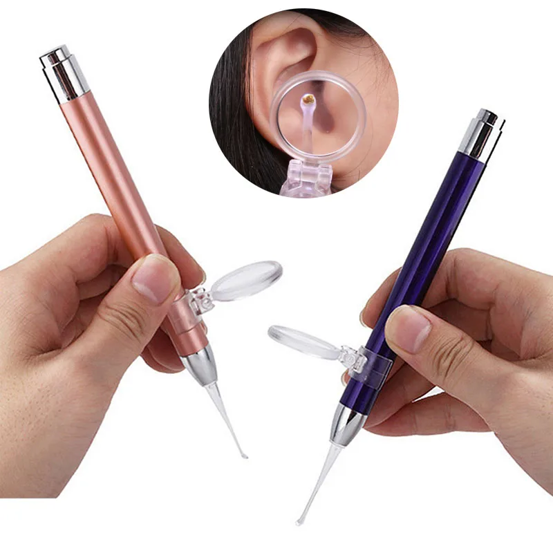 

LED FlashLight Earpick Baby Ear Cleaner Endoscope Penlight Spoon Cleaning Ear Curette Light Spoon with Magnifier Ear Wax Removal