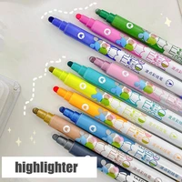 5pcsset colorful marker highlighter drawing pens kit round double headed flash pen school supplies for kids painting writing