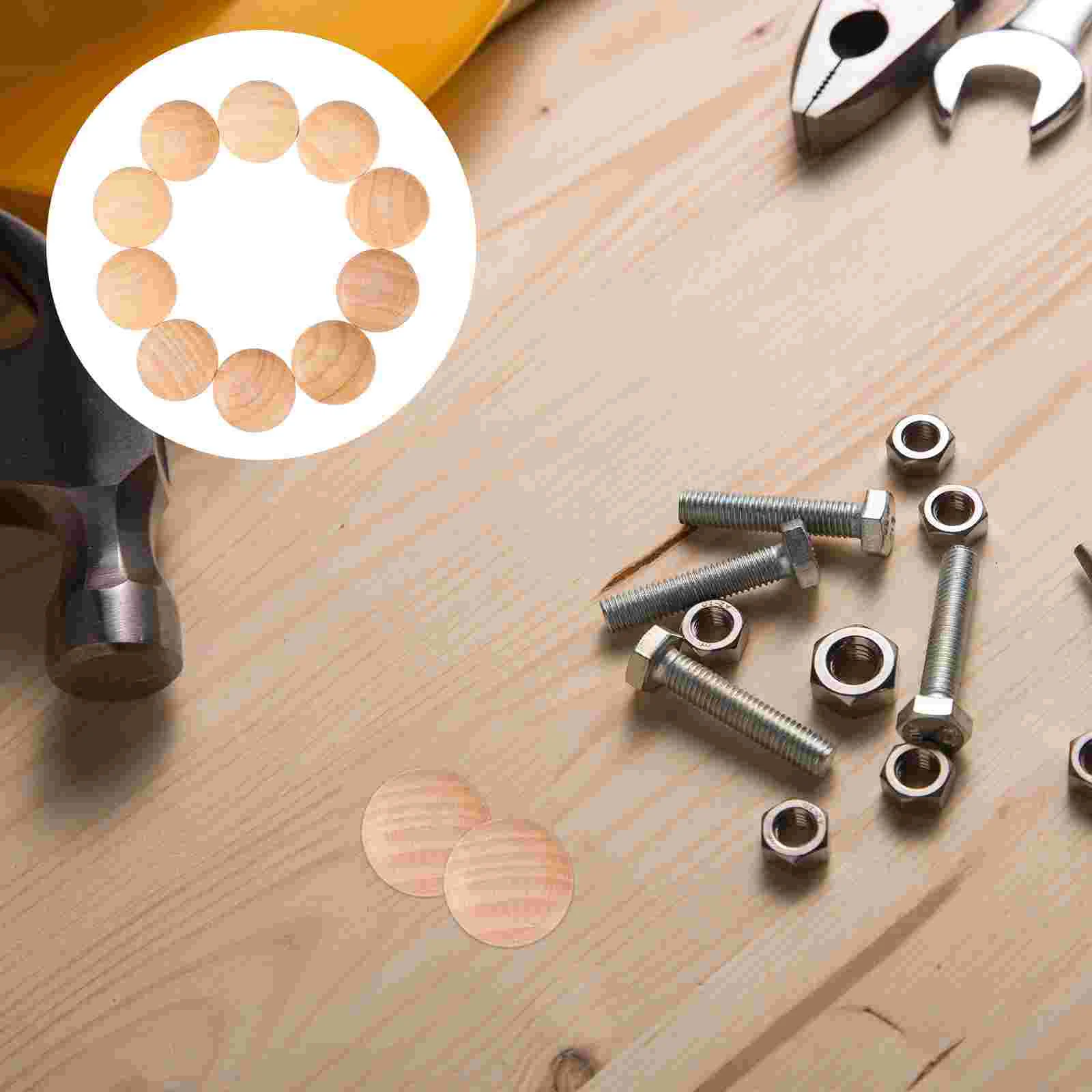 

50Pcs Screw Hole Plugs Furniture Decorative Beautified Covers (Wood Color)