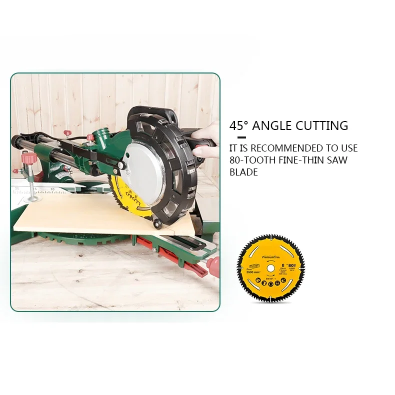 Торцовочная пила с лазерным позиционированием 45 градусов 8-дюймовая бытовая