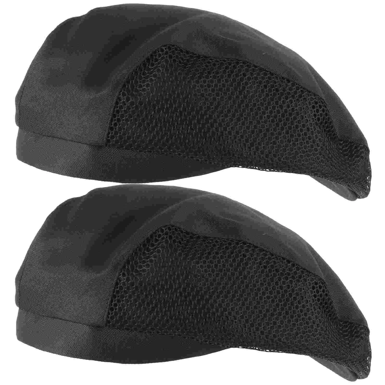 

2pcs Cook Hat Woman Man Worker Hat Reusable Washable Food Service Hair Net Cap