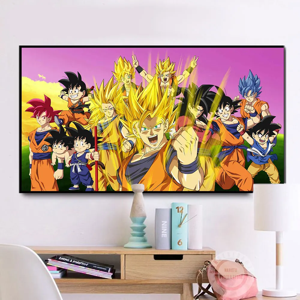 

Dragon Ball HD Picture Prints Japan Anime Poster Son Goku Growth Wall Art Canvas Painting For Anime Lovers Gift Room Home Decor
